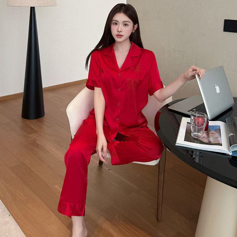 Silk Collar NightSuit – Half Sleeve