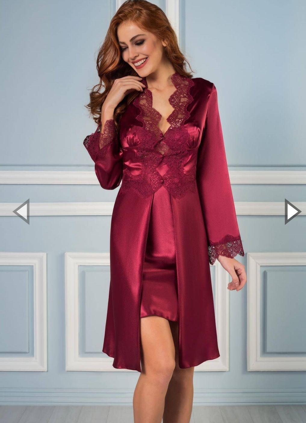 Premium Lace Chemise & Robe Set