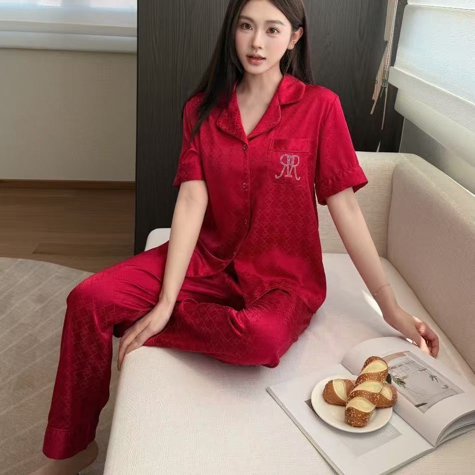 Silk Collar Night Suit – Half Sleeve