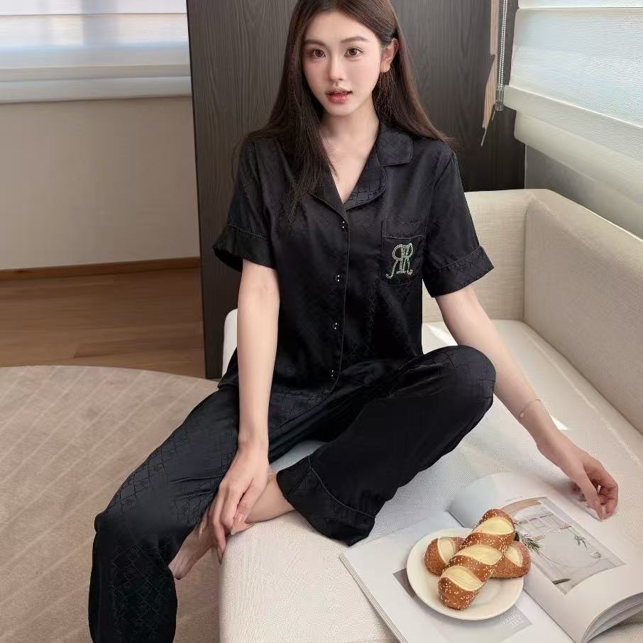 Silk Collar Night Suit – Half Sleeve
