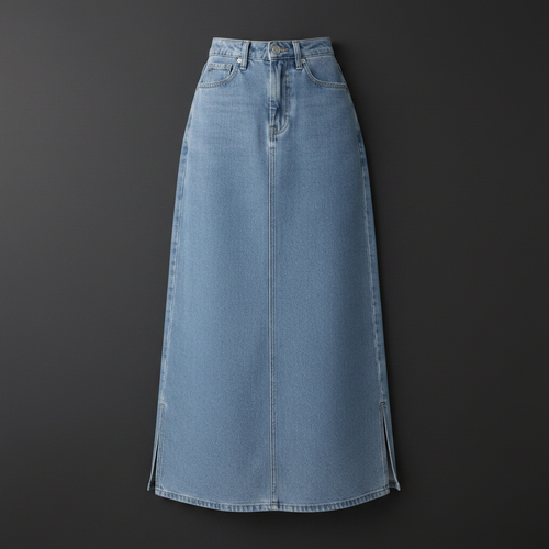 Denim Skirt Side Cut