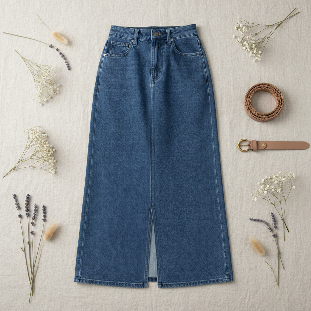 Cobalt Front Slit Maxi Skirt