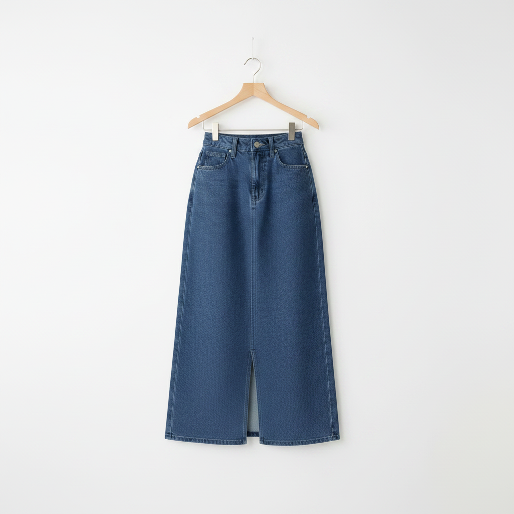 Cobalt Front Slit Maxi Skirt