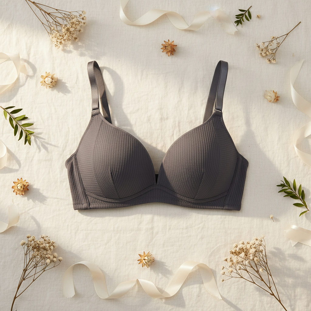 Soft-Touch Ribbed Lounge Bra (7866)