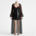 Satin Lace Chemise & Robe Set (8437)